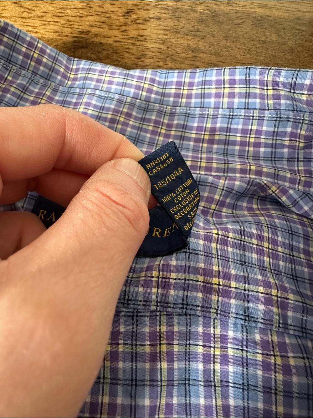 Polo by Ralph Lauren Blue and Lavender Check Button-Down Shirt - Picture 7 of 9